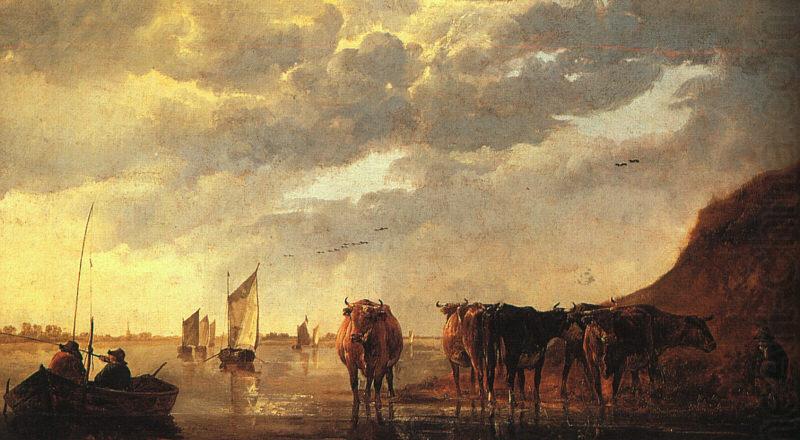 Herdsman with Cows by a River dfg, CUYP, Aelbert